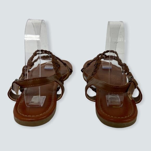 Mia Dannie Gladiator‎ Sandals Brown Braided Size 9 Flat Bohemian Boho Strappy - Picture 9 of 12